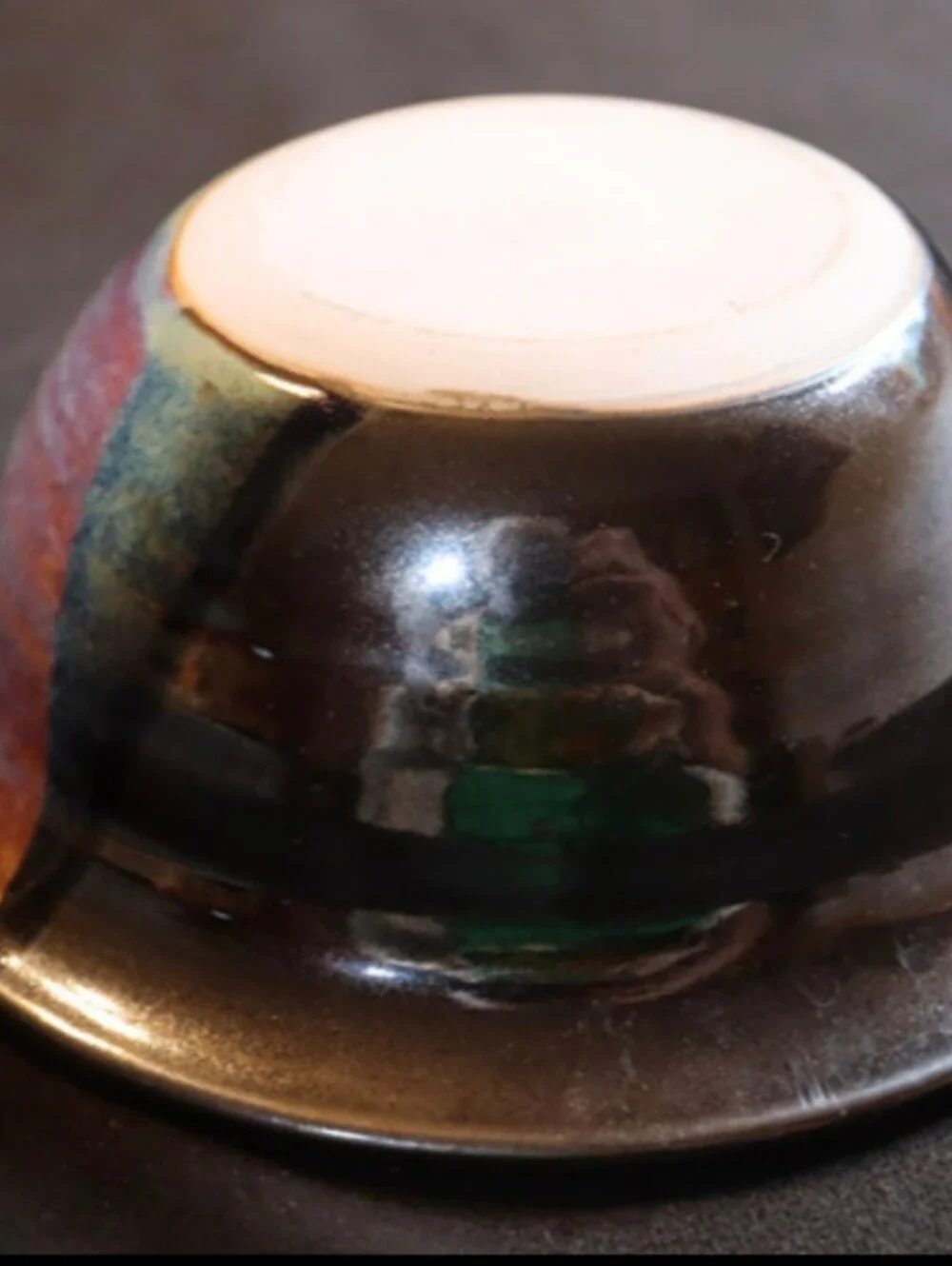 Signed Studio Style Drip Glazed Pottery Bowl Multicolor 6